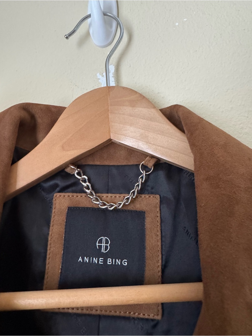 Anine Bing Roux Jacket Suede Leather Tobacco Medium - Picture 3 of 6